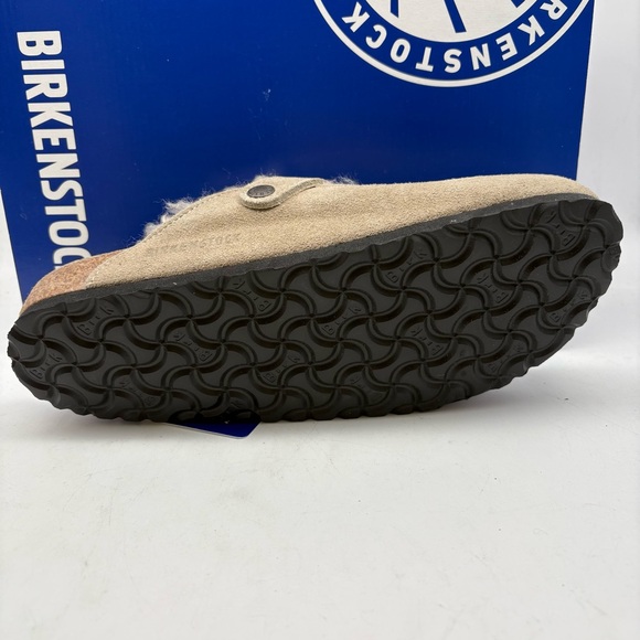 Birkenstock Boston VL Shearling Suede Leather  Taupe - Picture 7 of 7